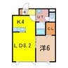 ラメゾン東光 1LDKの間取り