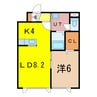 ラメゾン東光 1LDKの間取り