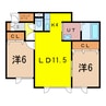 ピノ・ノワール 2LDKの間取り