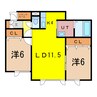 ピノ・ノワール 2LDKの間取り