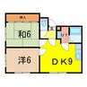 イトーピアハイツM５ 2DKの間取り