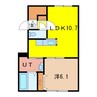 LANA A棟 1LDKの間取り