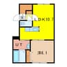 LANA B棟 1LDKの間取り