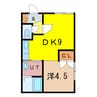 ロイヤルシャトレ 1DKの間取り