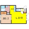 コーポハピネスⅢ 1LDKの間取り