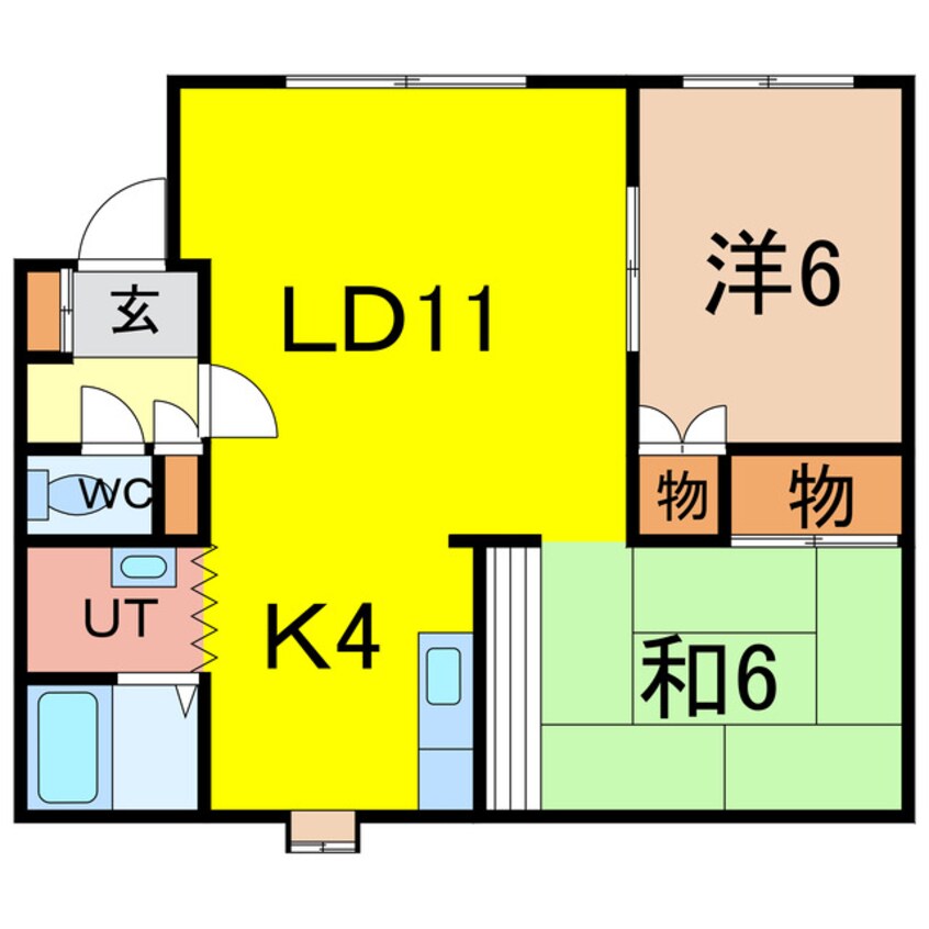 間取図 グリーンコーポA（末広東）