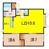 ラピス 2LDKの間取り