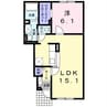 セレーノⅡ 1LDKの間取り