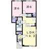 ヴィアントーレ・神楽岡 2LDKの間取り