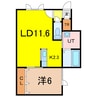 Ｉアザラシ 1LDKの間取り