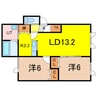 Ｉアザラシ 2LDKの間取り