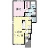 アインクラッド 1LDKの間取り