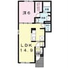 アインクラッド 1LDKの間取り