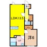 olive川端 1LDKの間取り