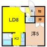 コートハウス愛宕A棟 1LDKの間取り