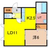 メゾン・ド・ユウキⅢA 1LDKの間取り