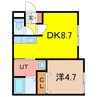 ルラーシェ豊岡3 1DKの間取り