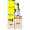 グランテイク22 2LDKの間取り