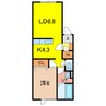 アベリアⅡ 1LDKの間取り