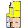Sonare　B棟 1LDKの間取り
