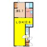 ラメゾン豊岡B 1LDKの間取り