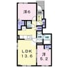 ラ・フレーズⅡ 2LDKの間取り