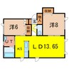 絆ハイツA 2LDKの間取り