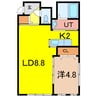 ガーデンクリスタル1.12 1LDKの間取り