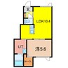 ラミュウム 1LDKの間取り