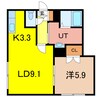 ディアコート51 1LDKの間取り