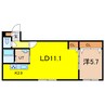 BRUN CUBEⅢ 1LDKの間取り