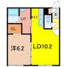 BRUN CUBEⅢ 1LDKの間取り
