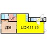 オーダイ 1LDKの間取り
