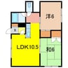 ブルーハイツ 2LDKの間取り