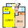 SHERATON 旭川駅前 1LDKの間取り