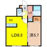 SHERATON 旭川駅前 1LDKの間取り