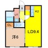 SHERATON 旭川駅前 1LDKの間取り