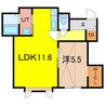 ヴェルヒュッテ旭川旭橋 1LDKの間取り