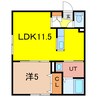 ateena4.24 1LDKの間取り
