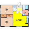 豊岡12-5平屋 2LDKの間取り