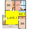 グランデ17 2LDKの間取り
