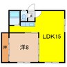 コーポ松原 1LDKの間取り