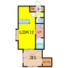 ヴェルヒュッテ旭川東光82 1LDKの間取り
