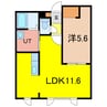 ブルーヒルト 1LDKの間取り