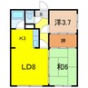 第2山口コーポ 2LDKの間取り