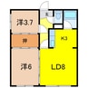 第2山口コーポ 2LDKの間取り