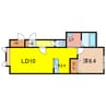 ラテラⅢ　B 1LDKの間取り