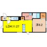 コスモアベニュー東光 1LDKの間取り