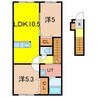 アルコバレーノB棟 2LDKの間取り