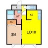 アンムート豊岡 1LDKの間取り